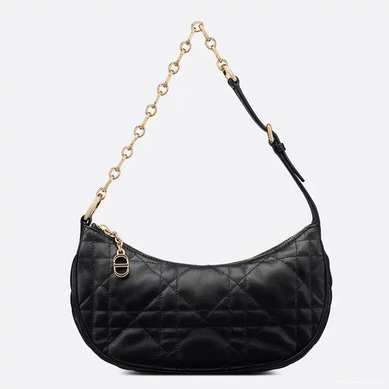 Dior Bag Cannage CD Lambskin Lounge Black 0626 Luxury